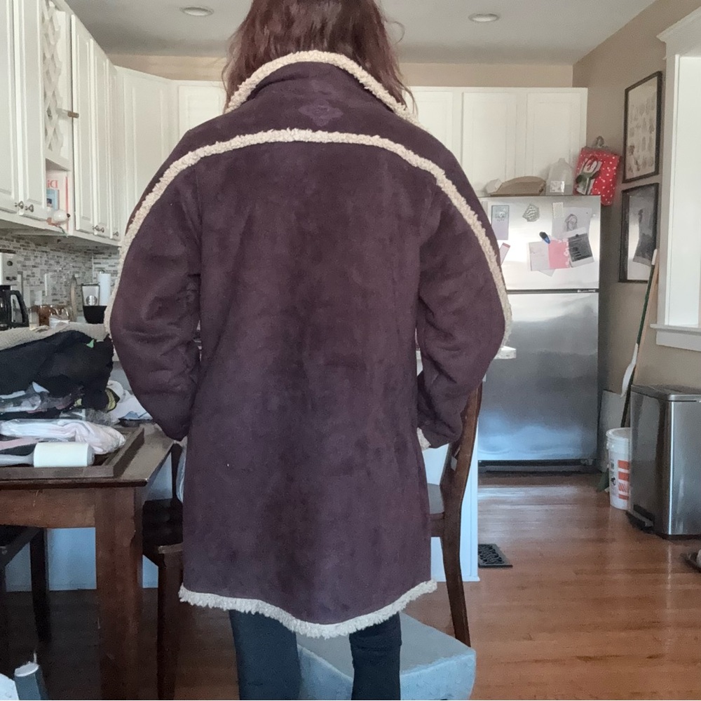 Carhartt Sherpa Shearling Trim Barn Coat Womens S / Girls L Brown Ranch Workwear - Picture 3 of 10